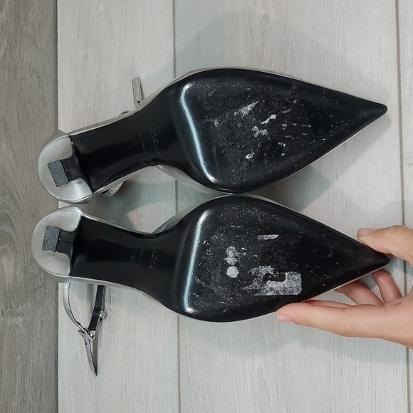 Givenchy Womens G lock Metallic Ankle Strap Heels Pump Sandals Shoes sz 9 - Picture 10 of 16